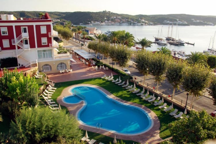 Pool and harbour aerial view