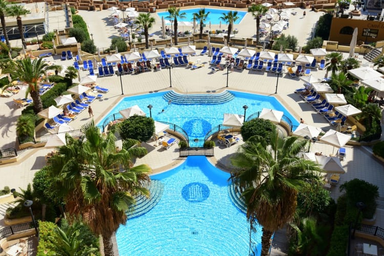 View over pools