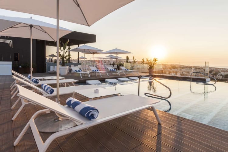 Sunloungers and pool