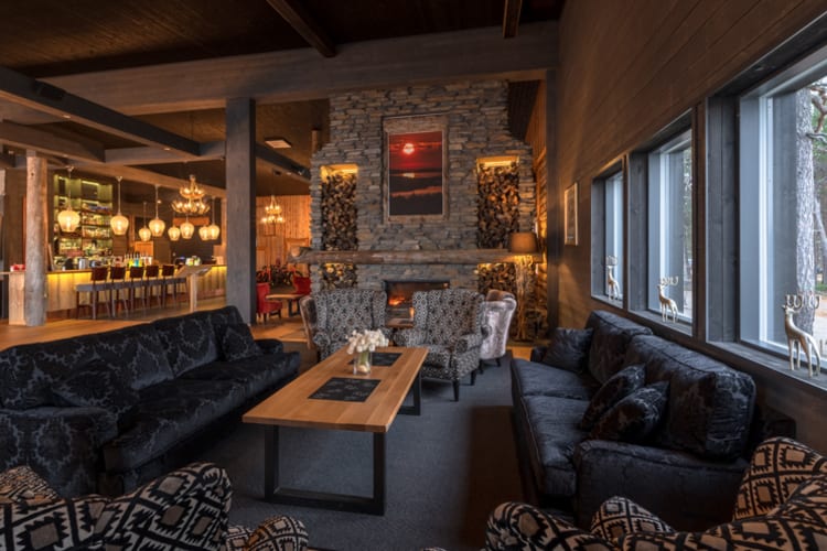 Inari lobby fireplace