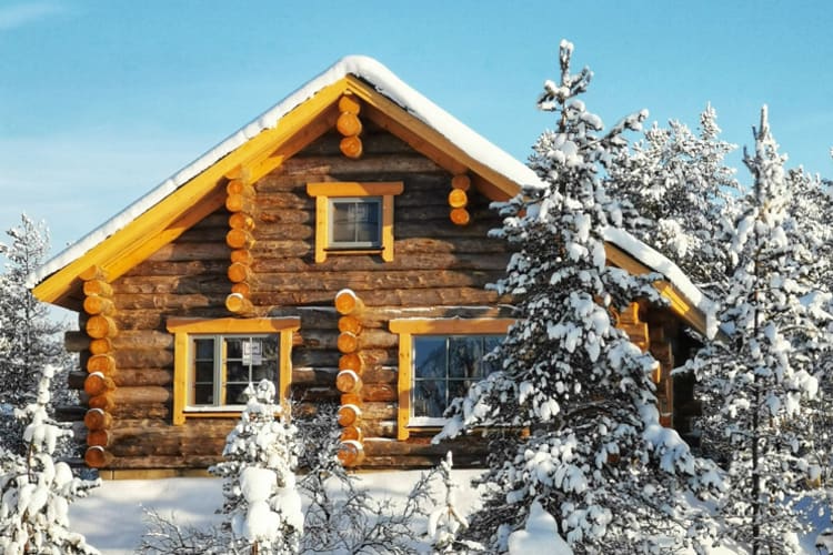 Riverside log cabin