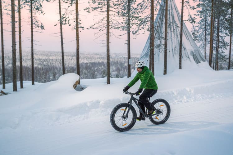 Winter Fatbiking at Arctic TreeHouse Hotel