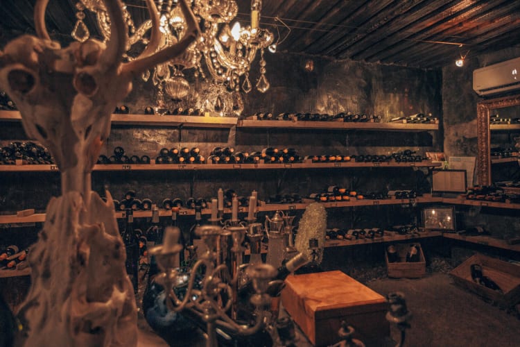 Underground wine cellar
