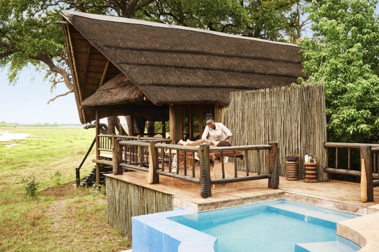 Spa treatment on the deck of the private suite