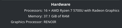 Screenshot of the KDE Info Centre showing the total memory after SODIMM installation