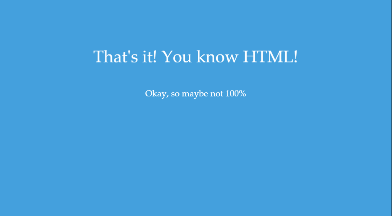 Done with HTML!