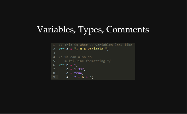 Variables, types, comments