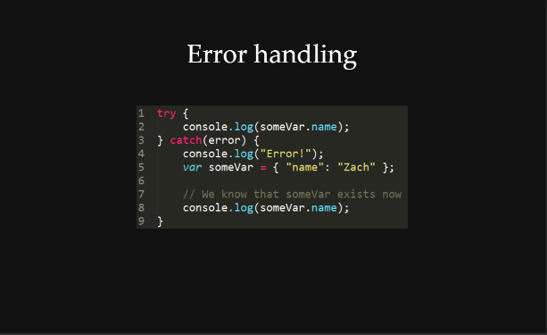 Error handling