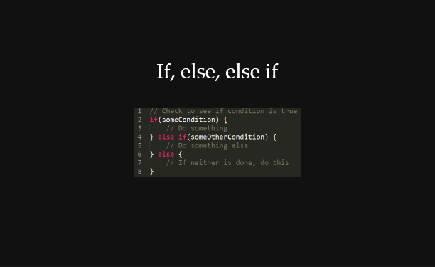 if, else, else if