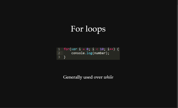 For loops