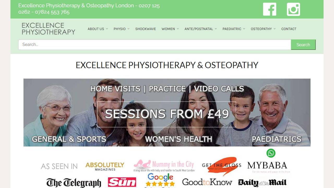 Physiotherapist London, Osteopath London - Excellence Physiotherapy & Osteopathy Monument