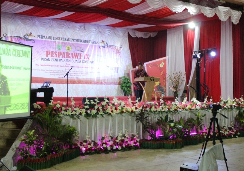 Laporan Ketua Panitia Pesparawi IX Tingkat Kab.Barsel Ganda Daya Bina (Foto:JN/ELZ4)