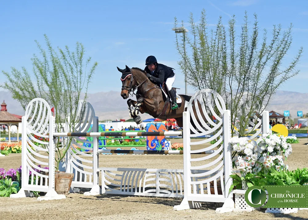 Cian O'Connor traveled from Wellington, Fla., to compete, and he took third with Good Luck. Photo by Kimberly Loushin.