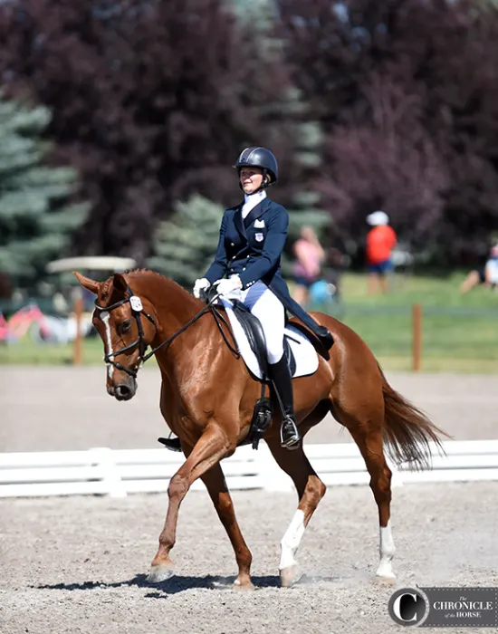 Harper Click and Rubia are sitting third individually after dressage in the CCI* at the Adequan FEI North American Youth Championships, and the pair is on the third-placed Area IV & VII team.