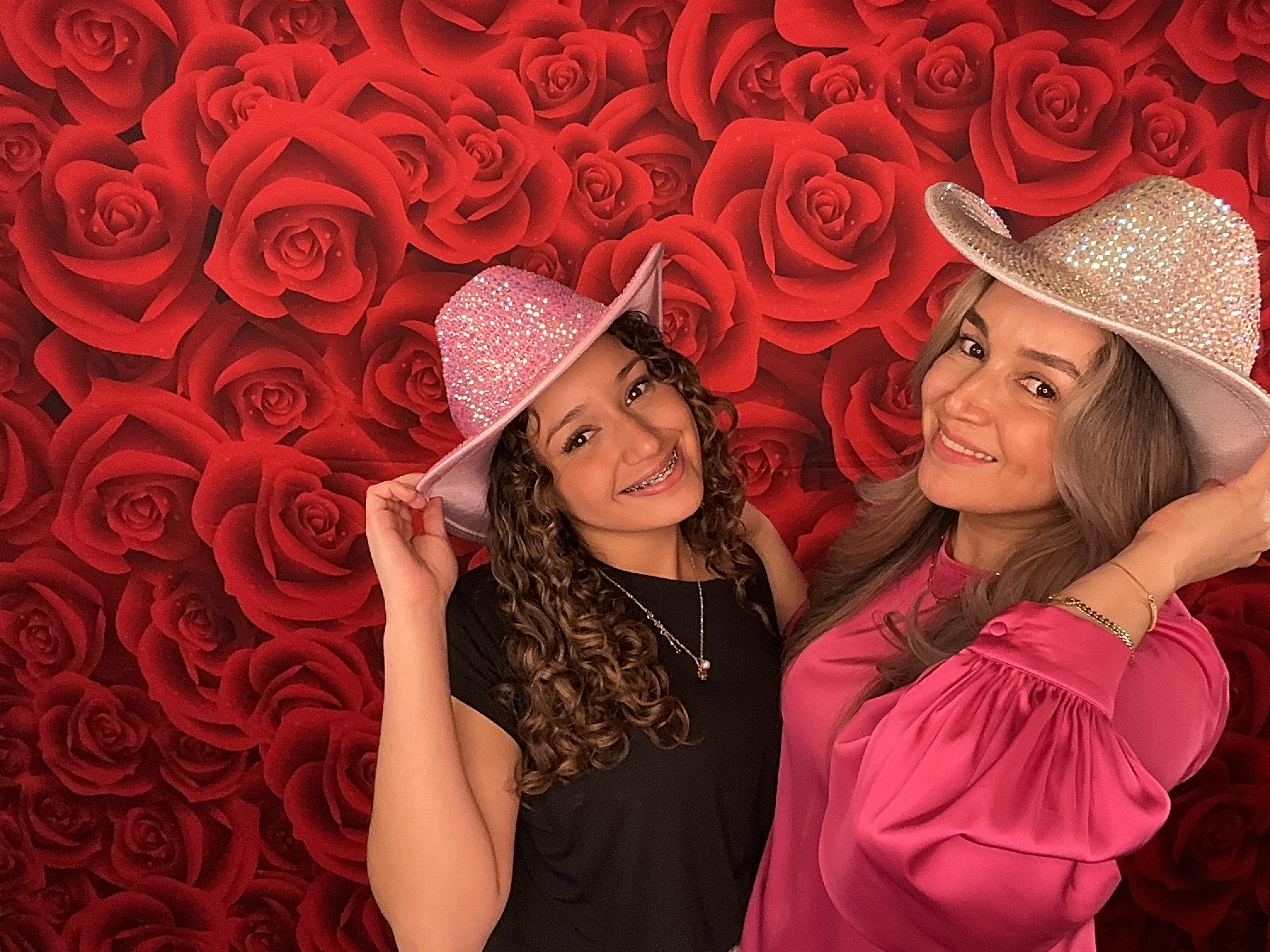 Posing at the photo booth