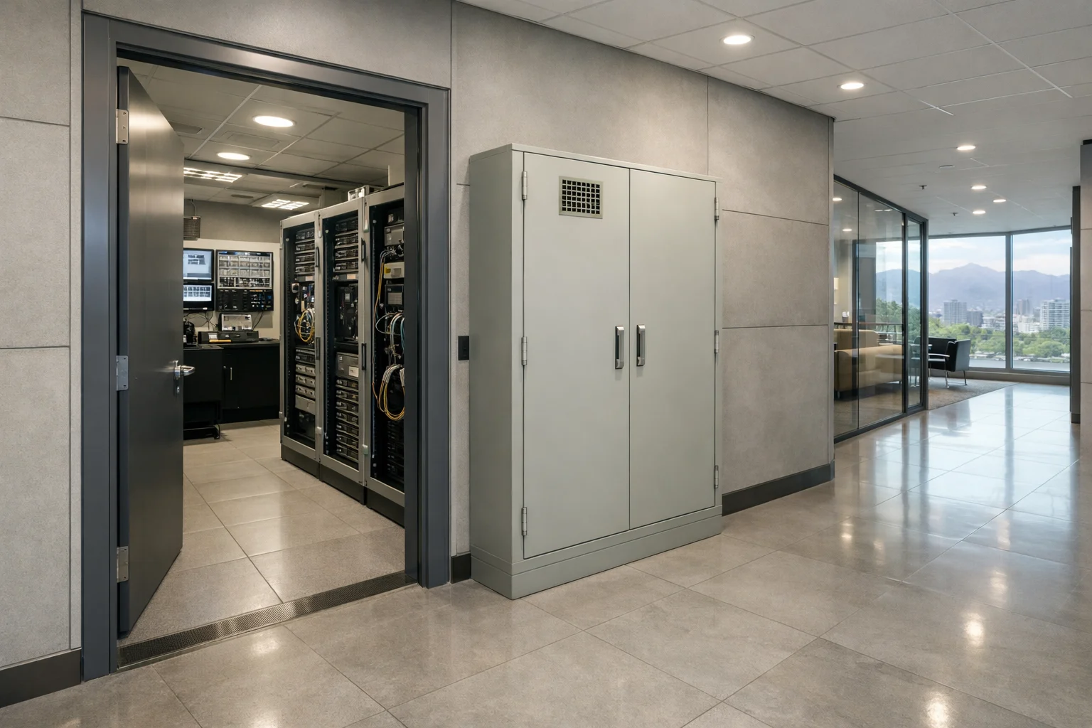 Revisión de activos e infraestructura de un edificio empresarial