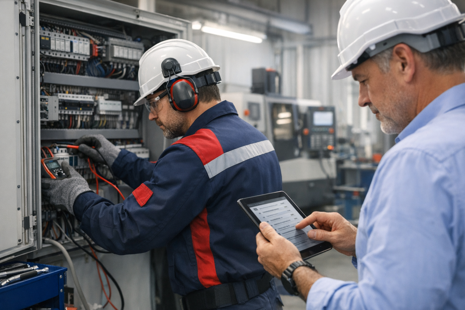 Técnico realizando mantenimiento correctivo en maquinaria industrial para evitar averías en Uruguay