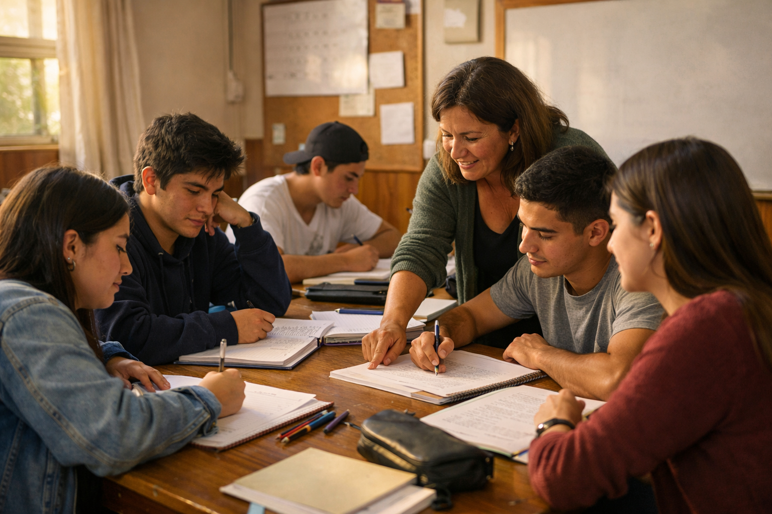 Estudiantes organizando hábitos de estudio PAES en Rancagua