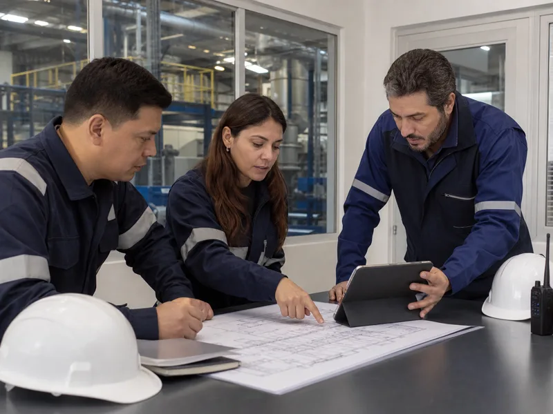 Equipo coordina prioridades y responsables para instalaciones de varias sedes