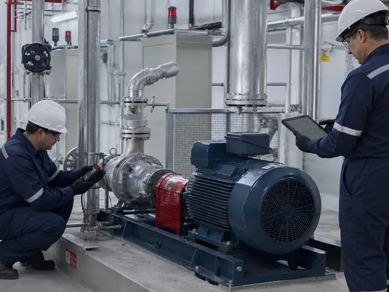 Prueba funcional después de reparar un equipo industrial