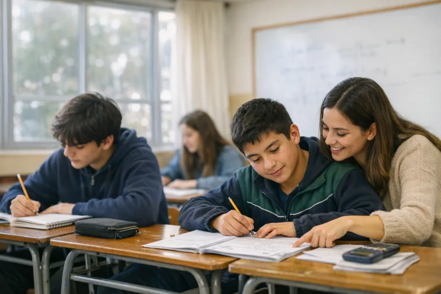 Estudiantes jóvenes reforzando bases académicas para el programa Essential & Beginner
