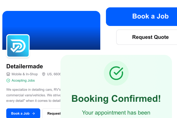 Client-facing booking page with available time slots
