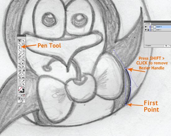 Ручка Безье