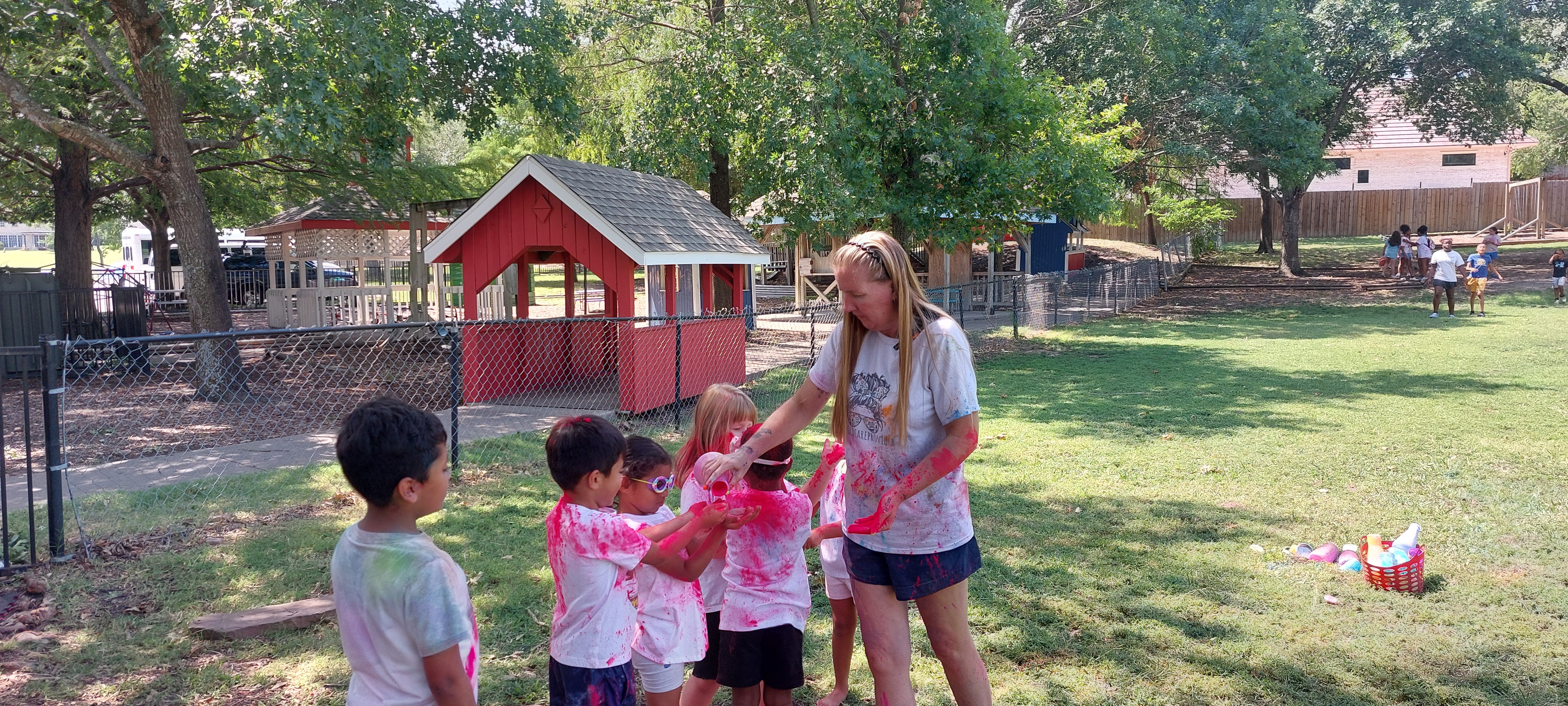 Children participating in the colorful and fun annual color run event
