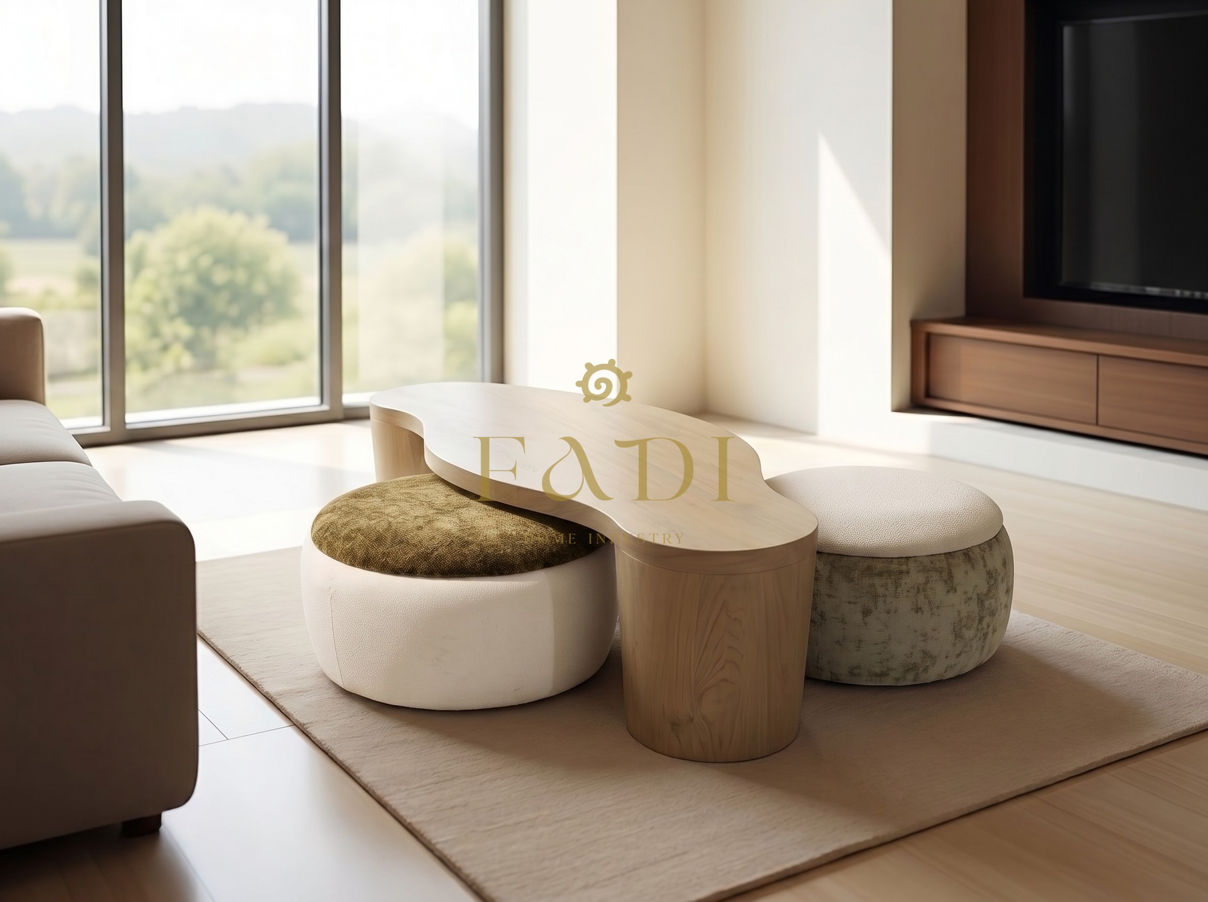 Yolkshire Coffee Table (Pouffes Incl)