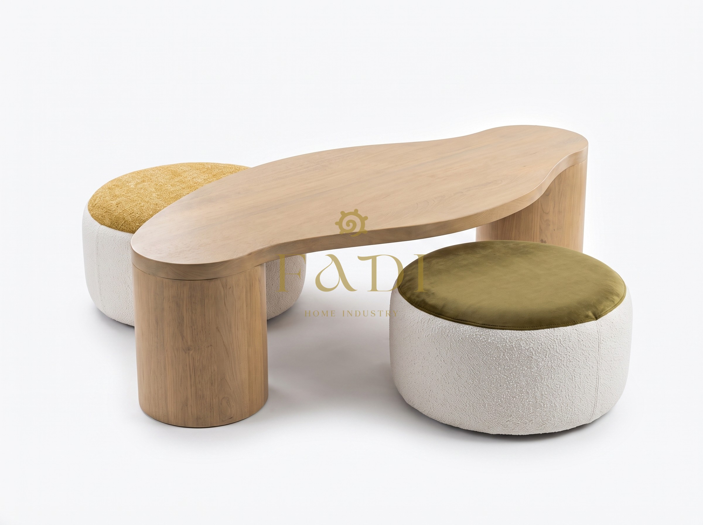 Yolkshire Coffee Table (Pouffes Incl) — alternate view