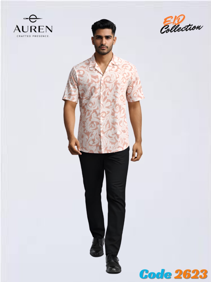 Relaxed Fit Printed Casual Shirt with Lapel Collar - Image 1