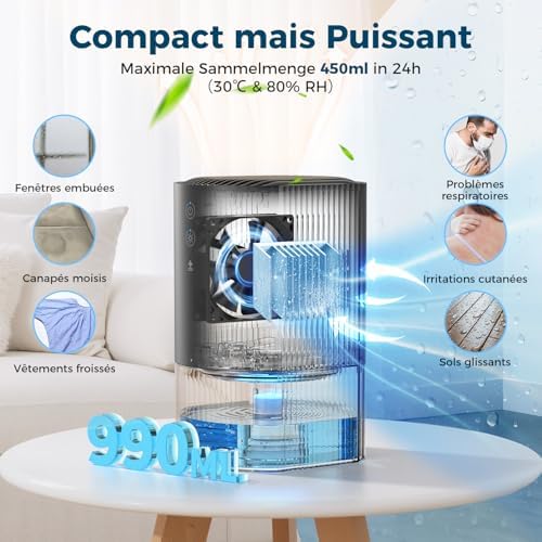 Vue 2 de Aroeve Deshumidificateur Air