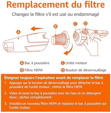 Vue 3 de Amazon Basics Filtres Hepa