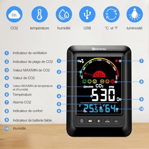 Vue 6 de Ketotek Detecteur De Co