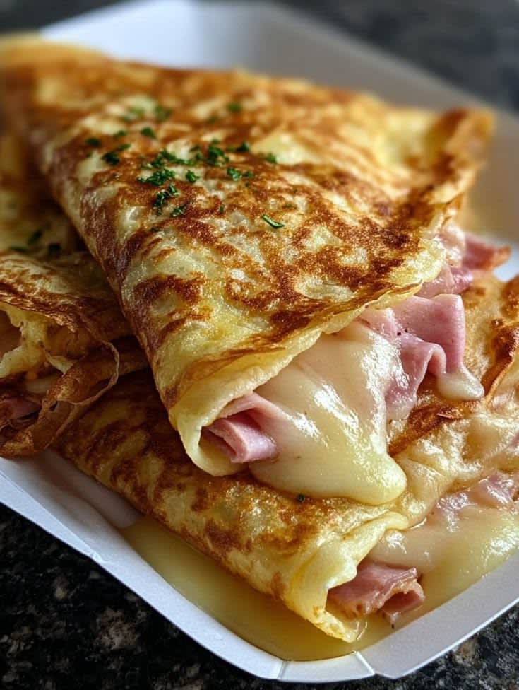 Crêpe au poulet et fromage
