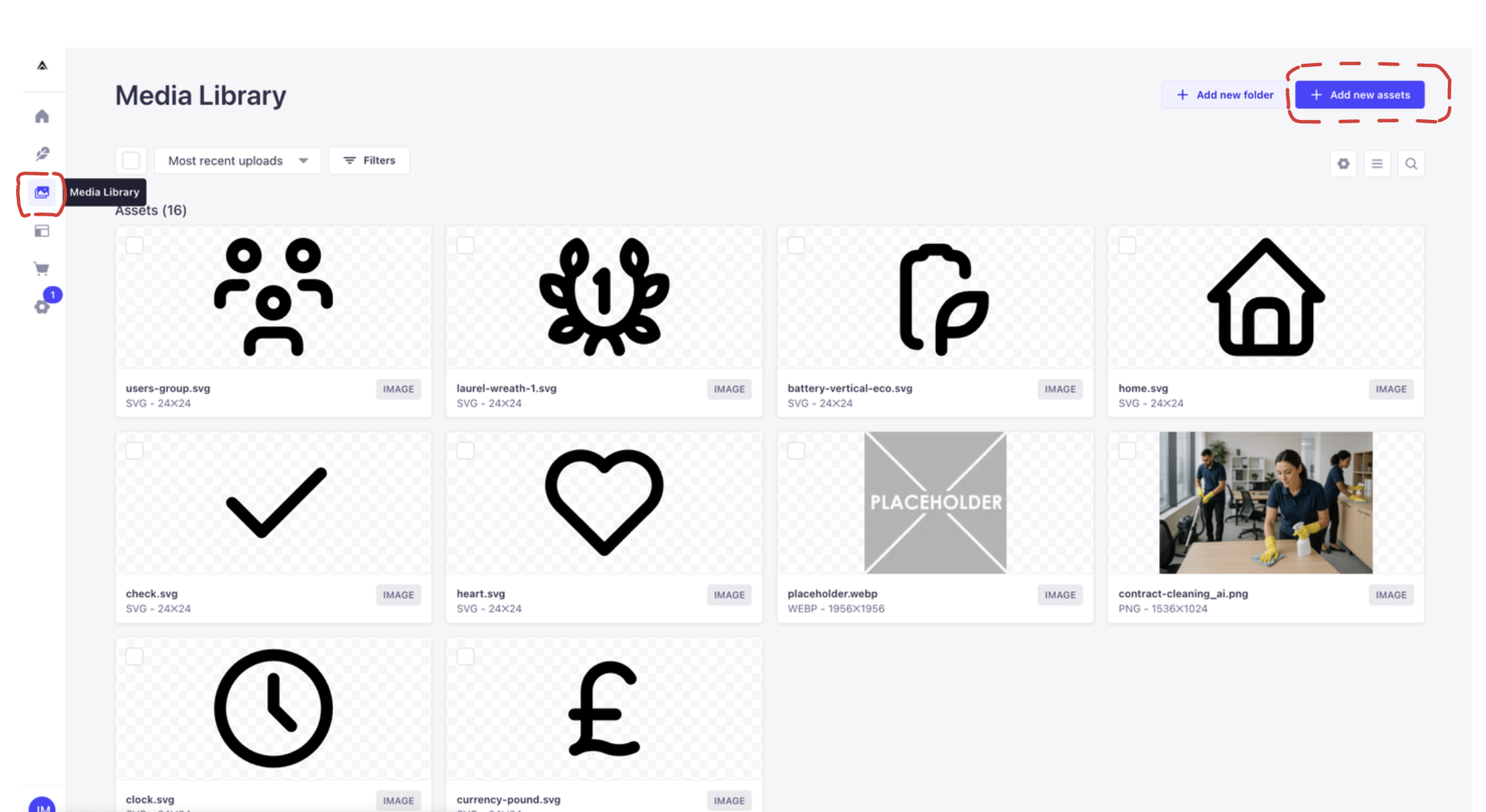 Strapi Media Library