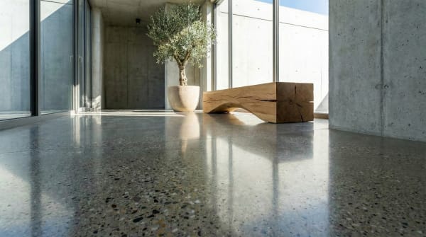 Sichtestrich geschliffen versiegelt in Loft Betonoptik