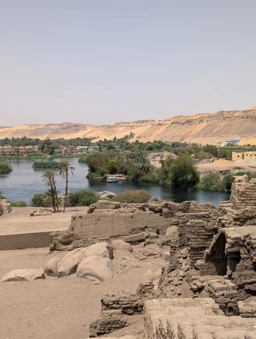 aswan ruins nile view 1 ulzht3 - Aswan & Abu Simbel