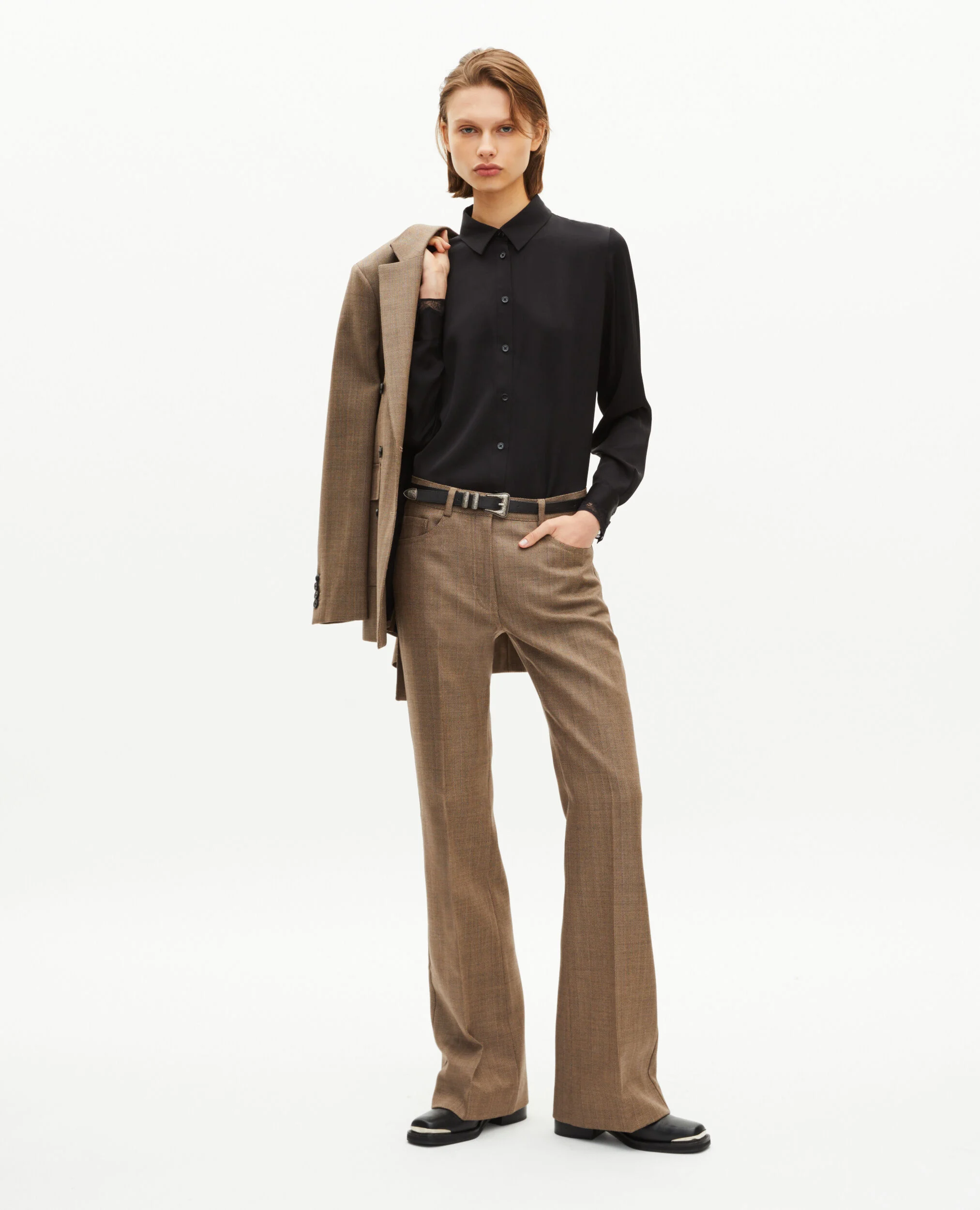 CAMEL BOOTCUT PANTS