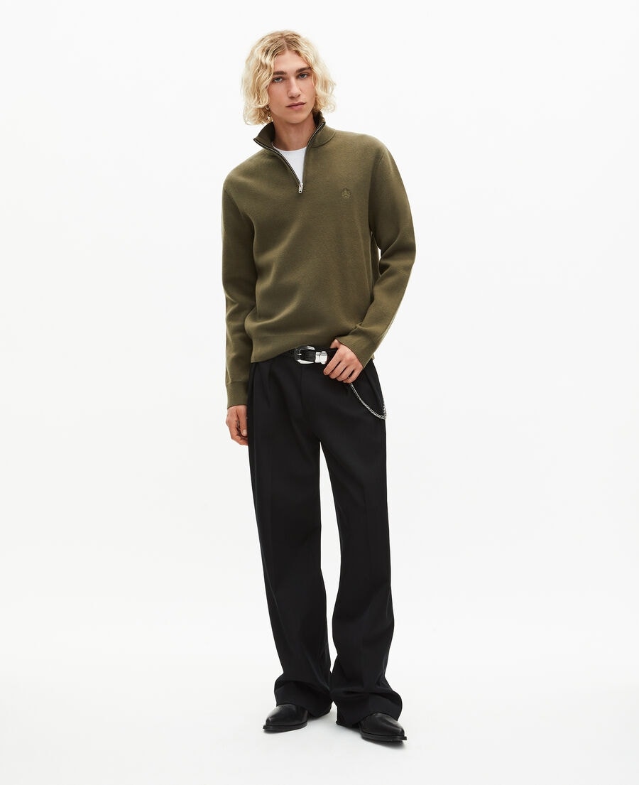 DOUBLE-SIDED WOOL CREW NECK SWEATER