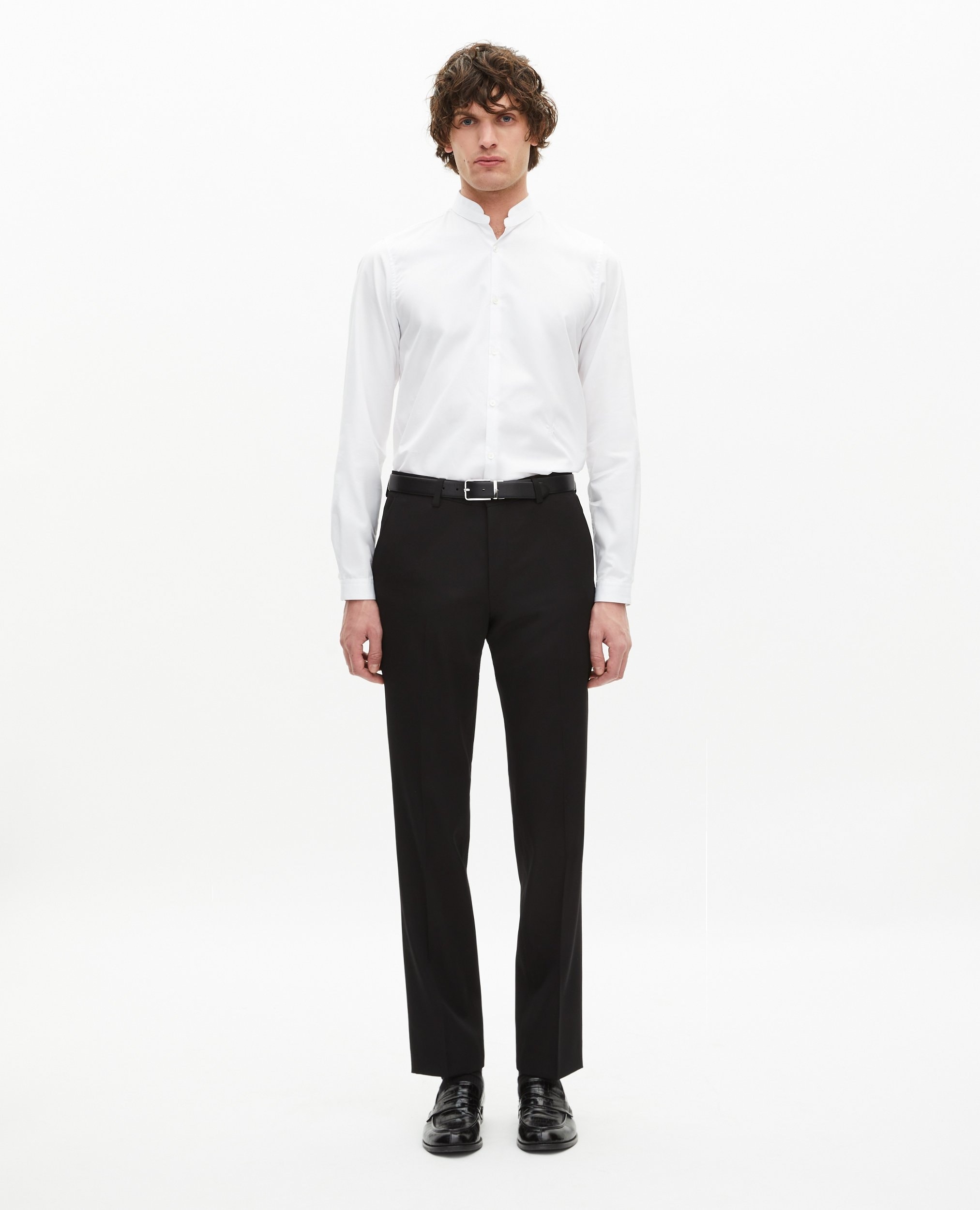 WHITE SHIRT WITH OFFICER COLLAR
