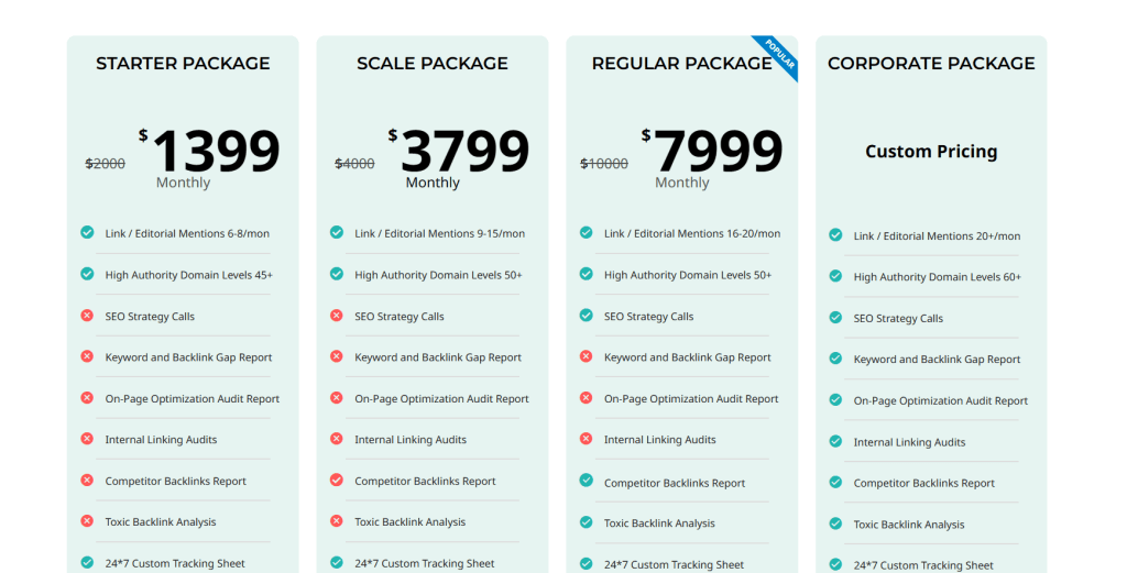 Marketing Lad link building pricing