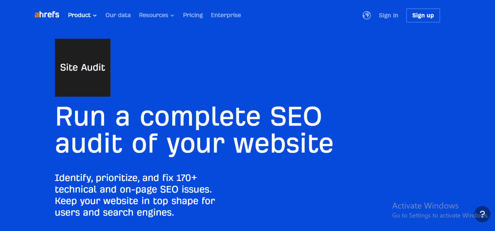 ahrefs site audit tool