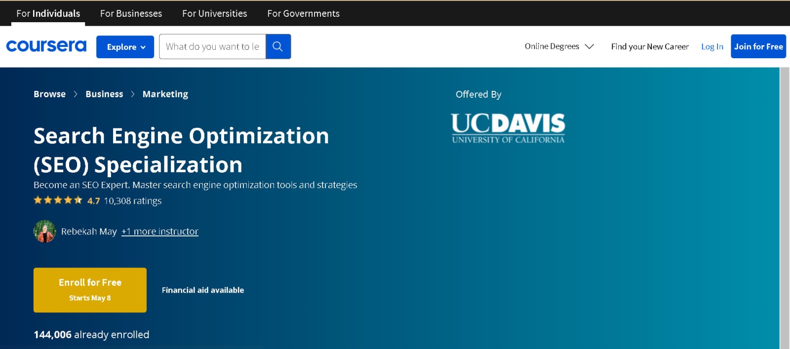 SEO by Coursera 