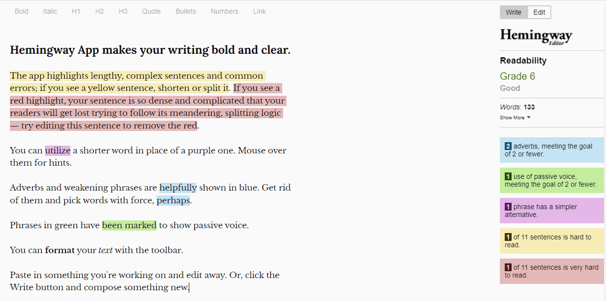 hemmingway app