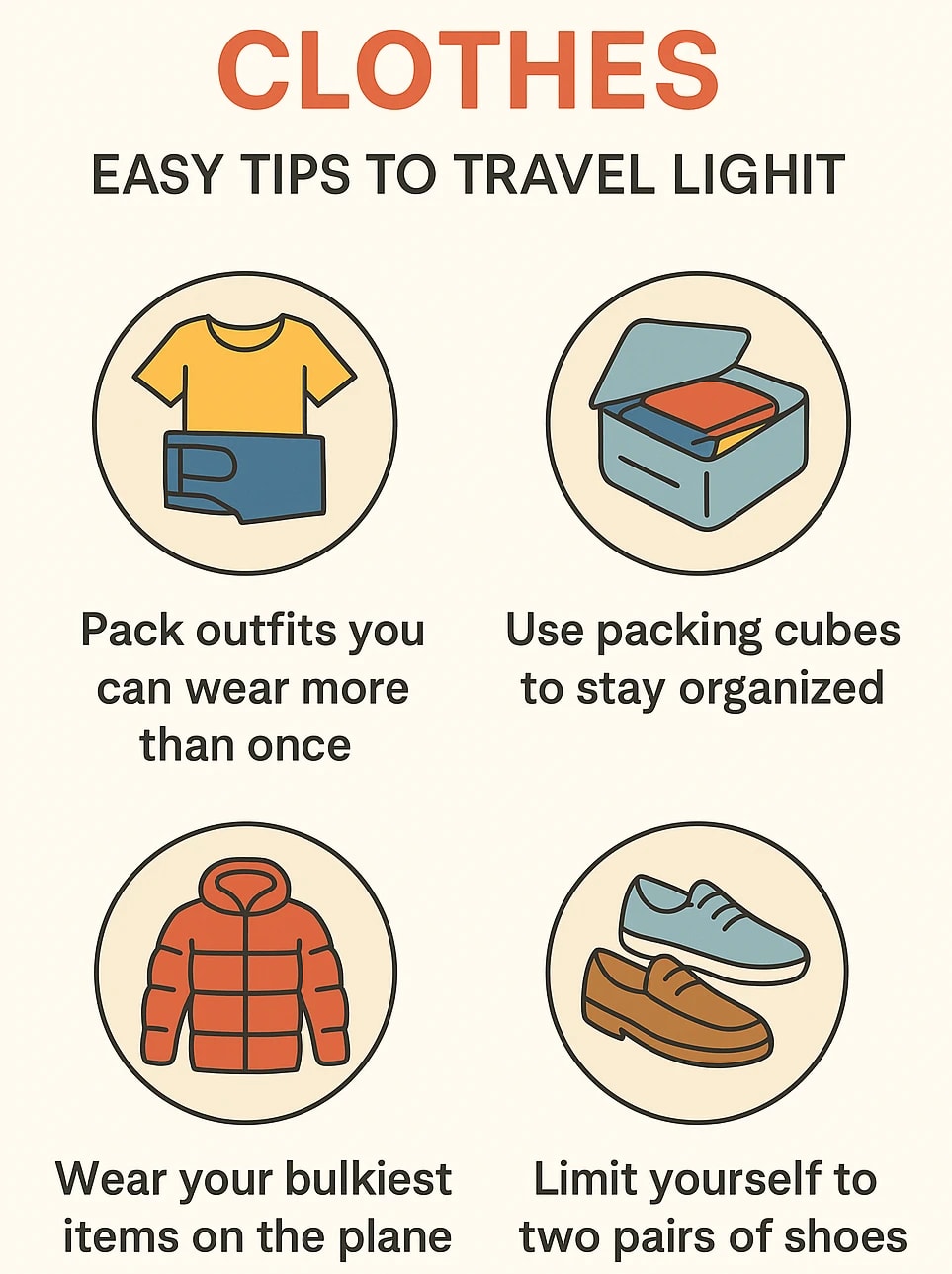 Clothes: How to Pack Light for Travel