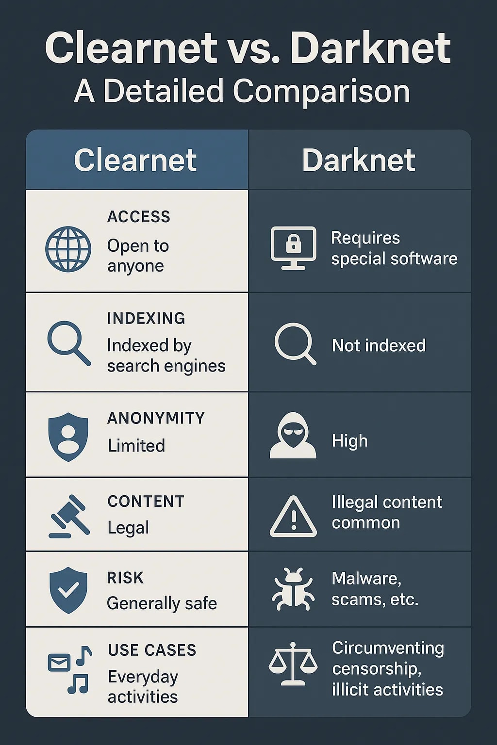 Clearnet vs Darknet: A Detailed Comparison