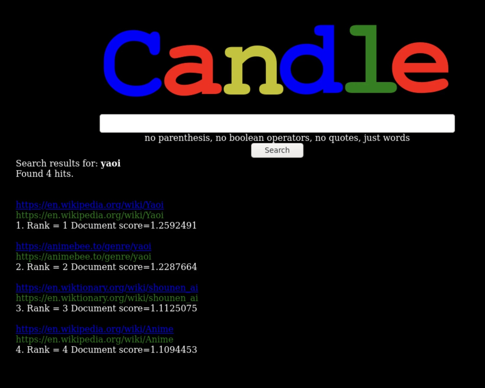 What Is Candle Search Engine?