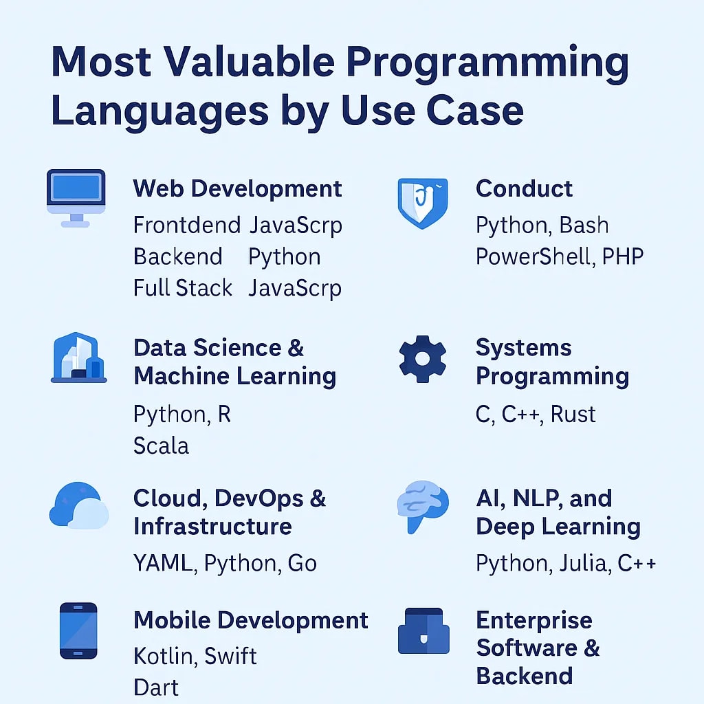 Most Valuable Programming Languages by Use Case
