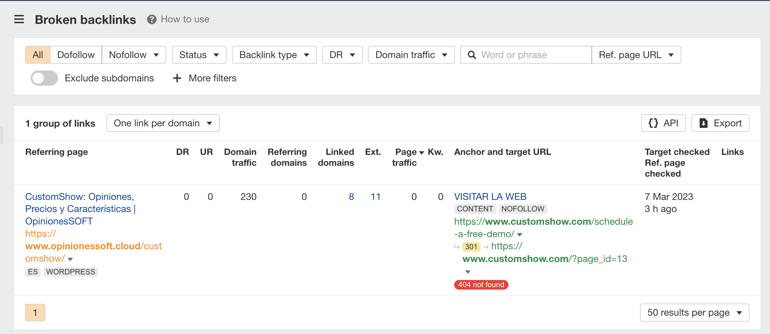 broken backlinks in ahrefs